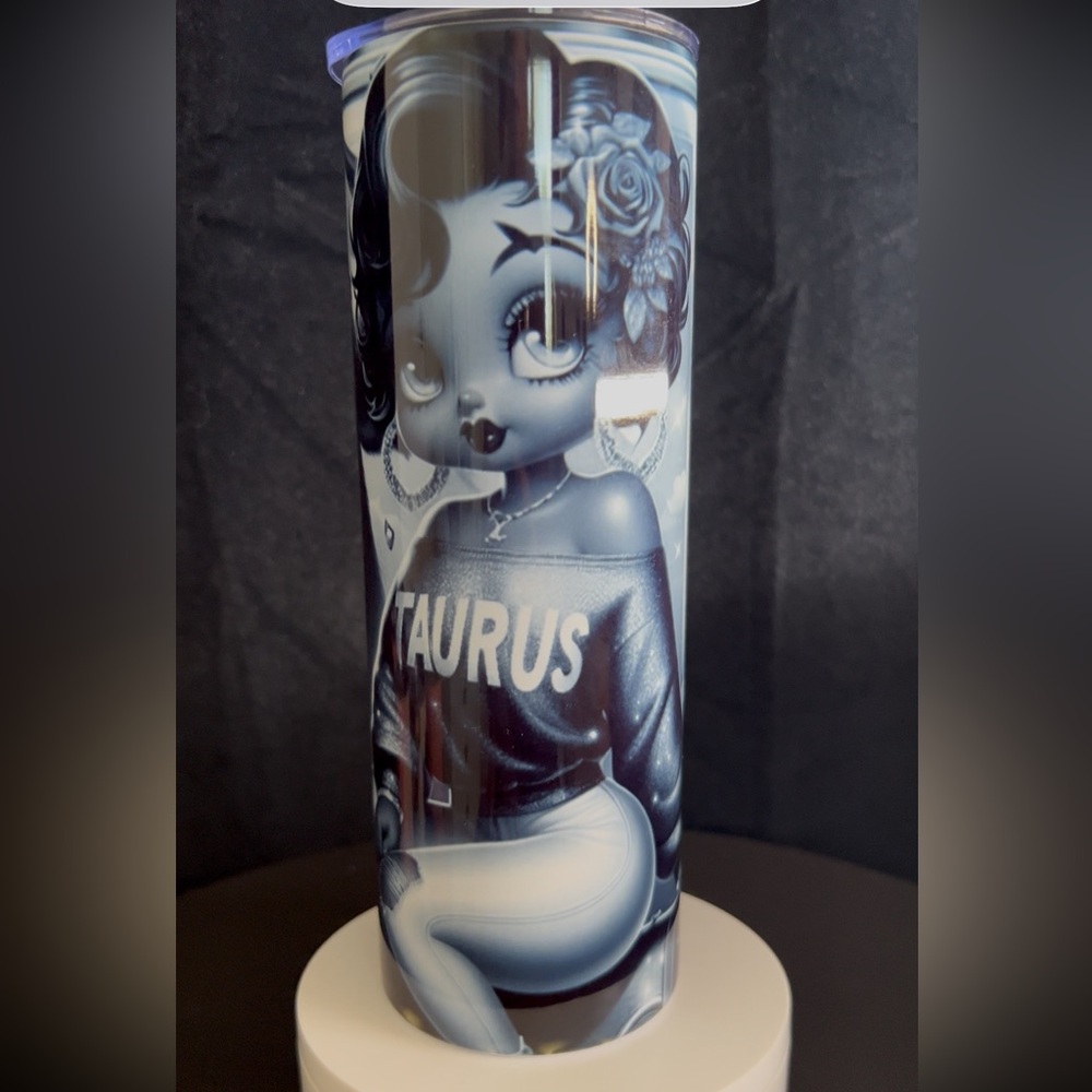 (Handmade)

20oz Taurus Zodiac Betty Boop Tumbler - Monochrome Black and White